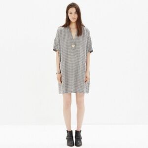 Madewell poncho dress in Elmhurst check